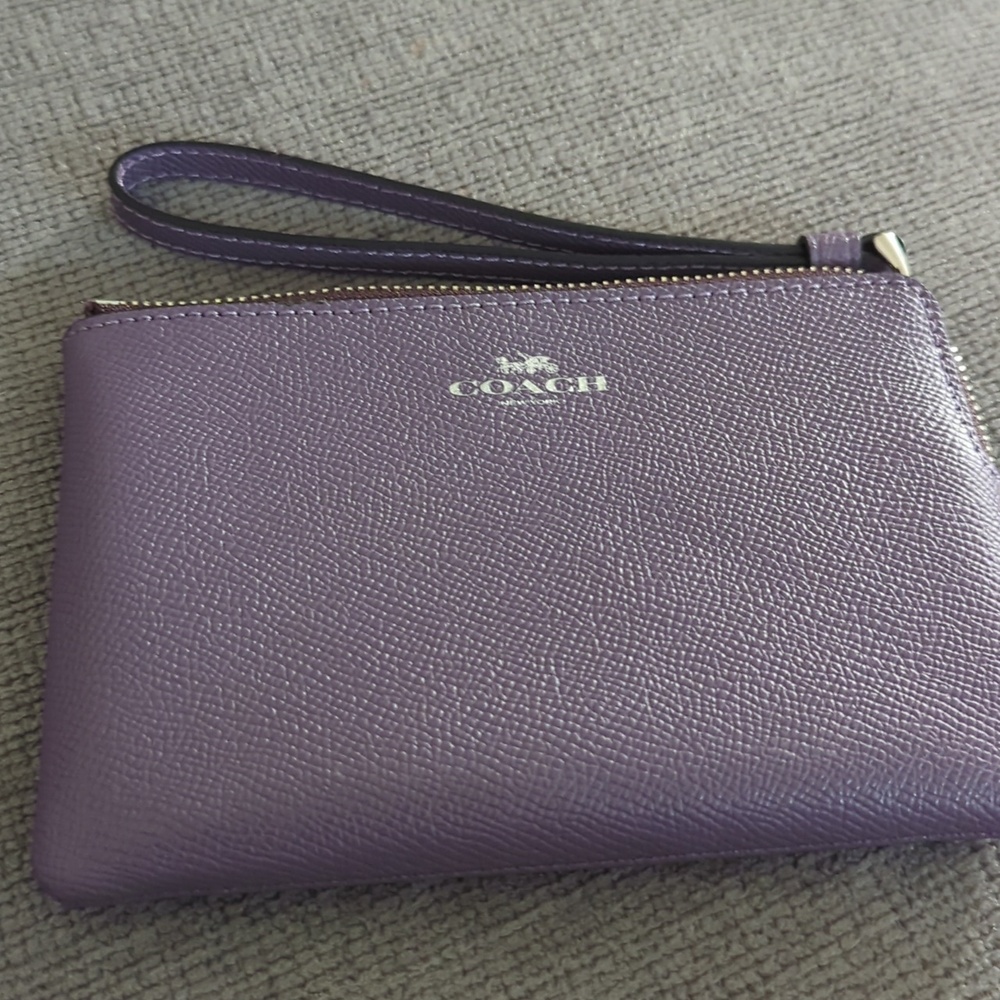 Coach Dusty Lavender Coun Zip Pouch